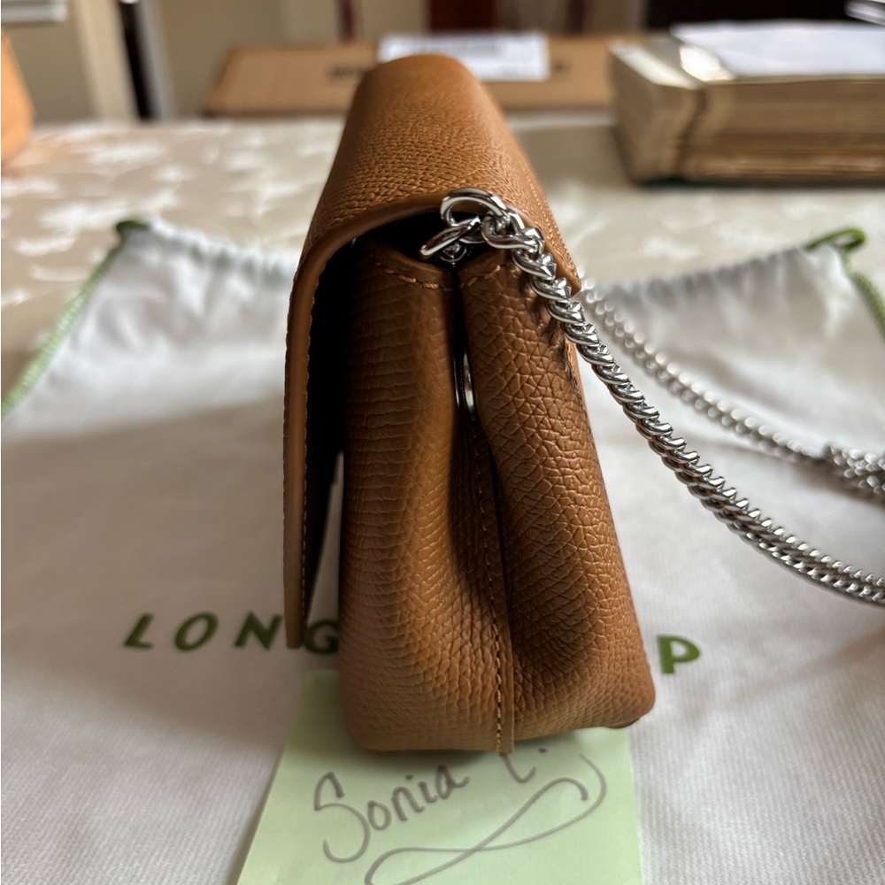 Longchamp Roseau Flap Leather Chain Crossbody Clutch Bag Excellent & Authentic - Picture 4 of 16